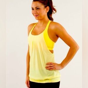 Lululemon Practice Freely Tank, size 8 dot, lemon yellow, active wear